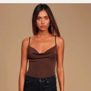 Free People Slinky Bodysuit in Cinnamon L 🤎